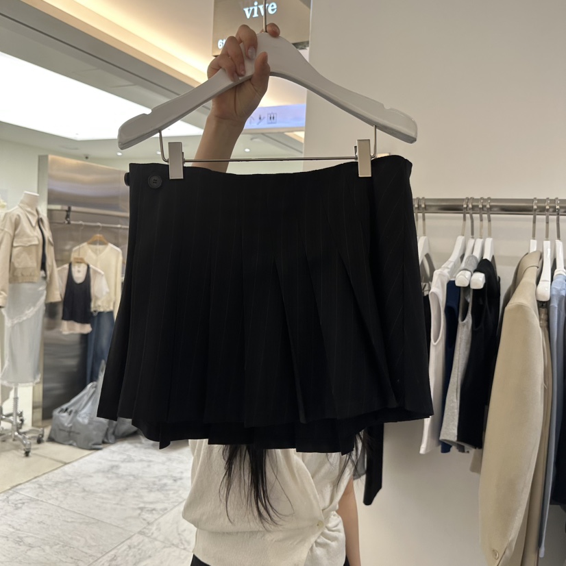 VIVE韓國東大門代購女士新款職業26春夏推薦裙褲百褶褶裙VIVE裙褲圖色2黑色