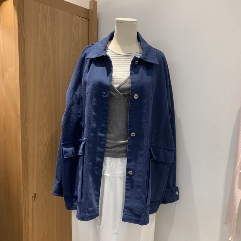 VELVET UNDERGROUND韓國東大門代購女士新款26春夏夾克口袋棉質VELVET UNDERGROUND夾克圖色1