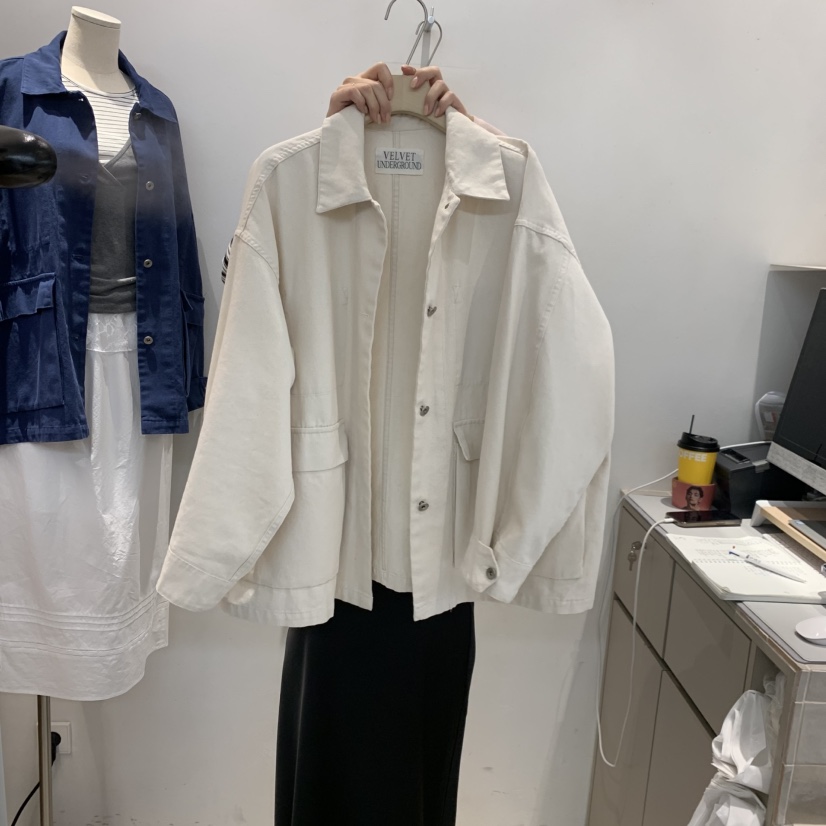 VELVET UNDERGROUND韓國東大門代購女士新款26春夏夾克口袋棉質VELVET UNDERGROUND夾克圖色2