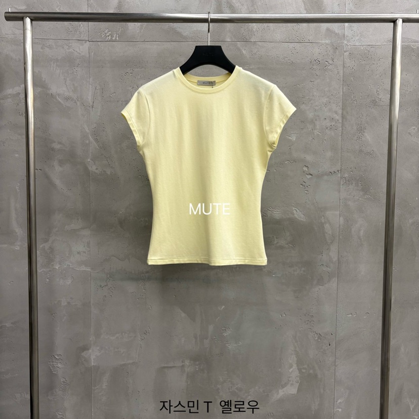MUTE-P韓國代購女裝新款職業熱賣休閑推薦人氣時尚26春夏T恤MUTET恤圖色2黃色