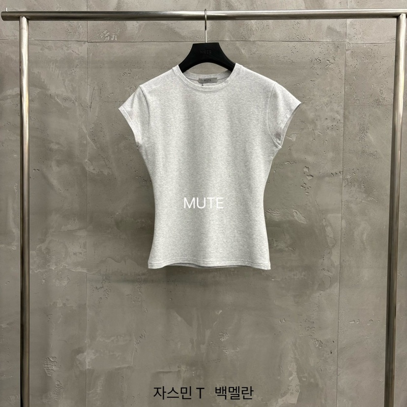 MUTE-P韓國代購女裝新款職業熱賣休閑推薦人氣時尚26春夏T恤MUTET恤圖色5灰白色