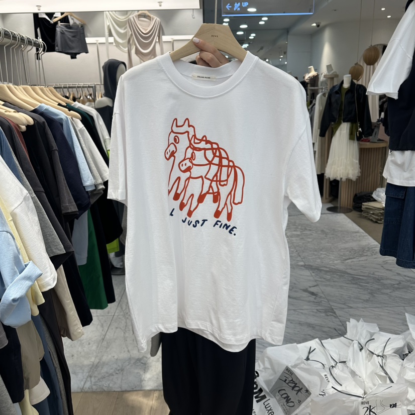 REVE-L韓國直郵女裝新款26春夏時尚休閑熱賣人氣職業T恤REVE-LT恤圖色1