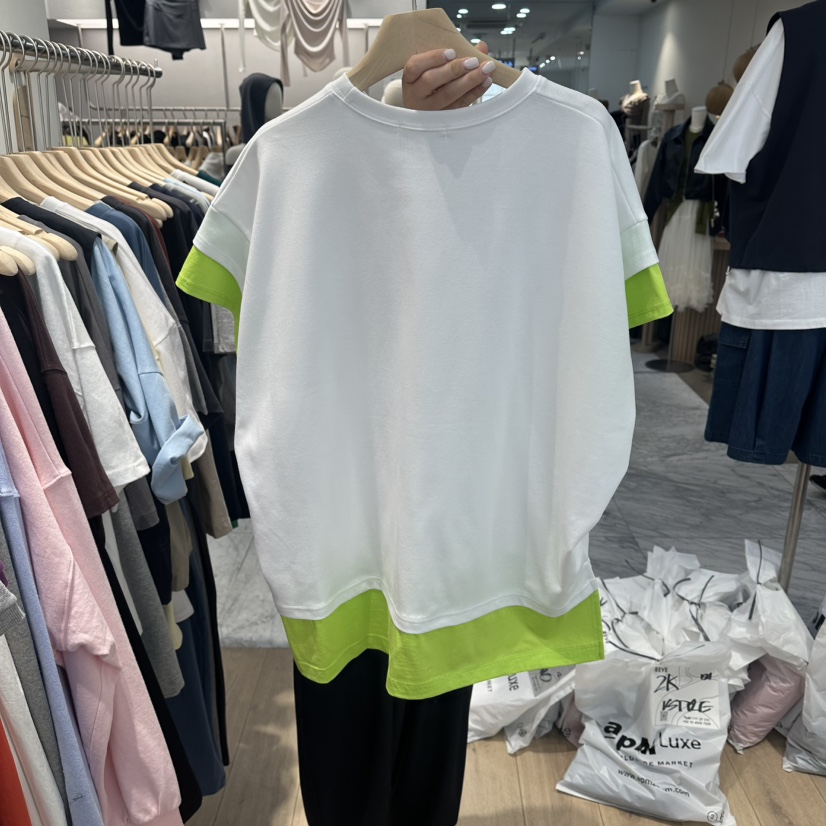 REVE-L韓國代購女裝新品人氣26春夏熱賣推薦職業T恤假兩件REVE-LT恤