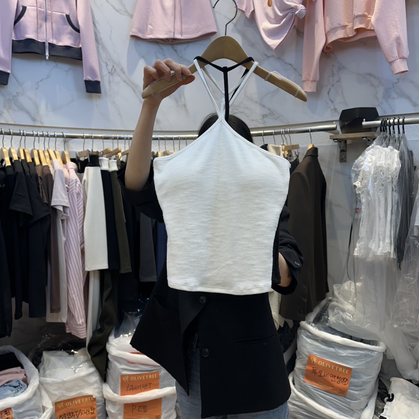 OLIVE TrEE韓國東大門代購女裝新款26春夏人氣時尚吊帶背心OLIVE TrEE吊帶/背心圖色1