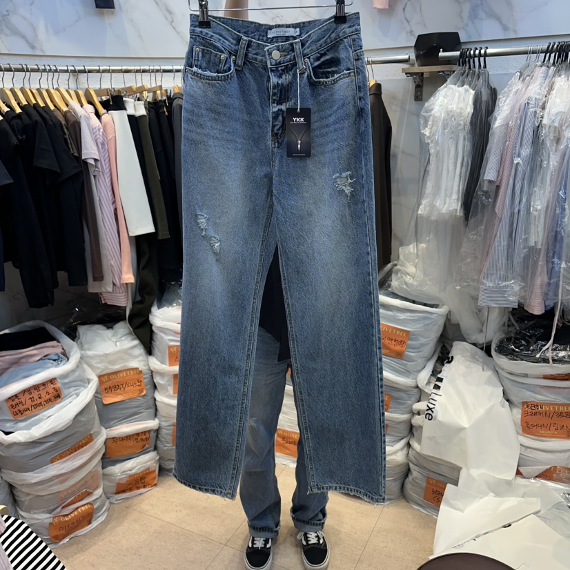 OLIVE TrEE韓國直郵女士新品26春夏推薦職業人氣牛仔褲復古OLIVE TrEE牛仔褲圖色1