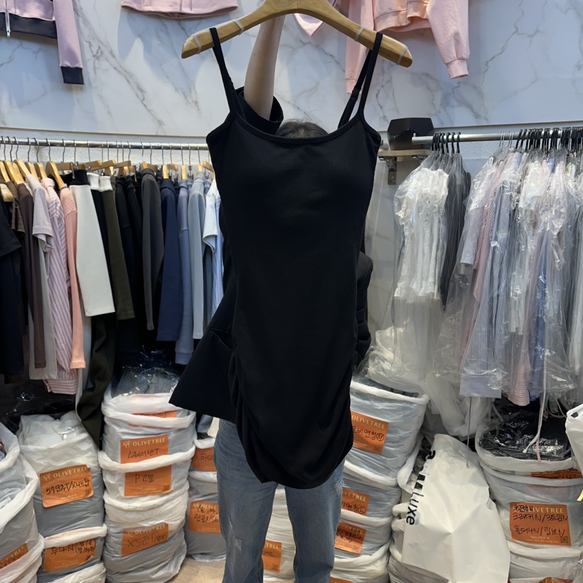 OLIVE TrEE韓國東大門直郵女裝新款推薦休閑職業連衣裙褶皺OLIVE TrEE連衣裙圖色3黑色