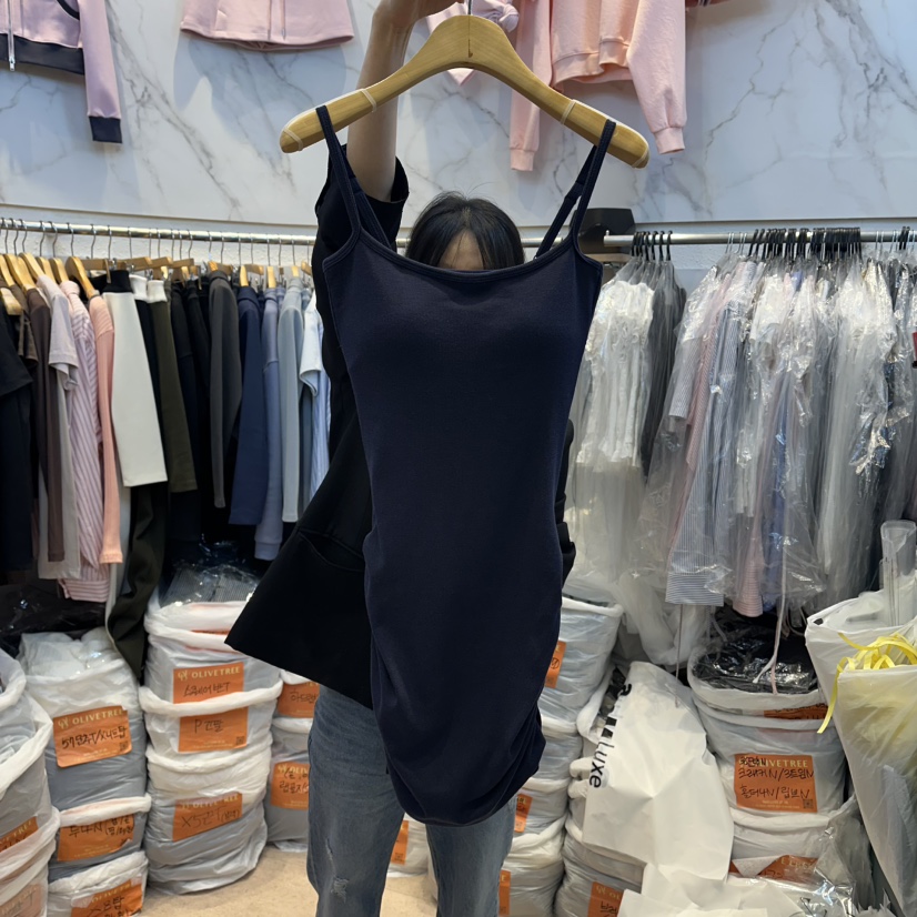 OLIVE TrEE韓國東大門直郵女裝新款推薦休閑職業連衣裙褶皺OLIVE TrEE連衣裙圖色4深藍色