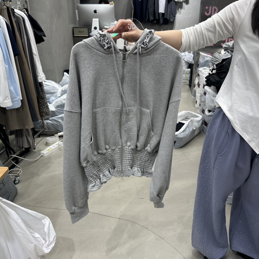 JUDYQUE韓國東大門直郵女裝新品推薦熱賣26春夏夾克連帽衫JUDYQUE夾克圖色1