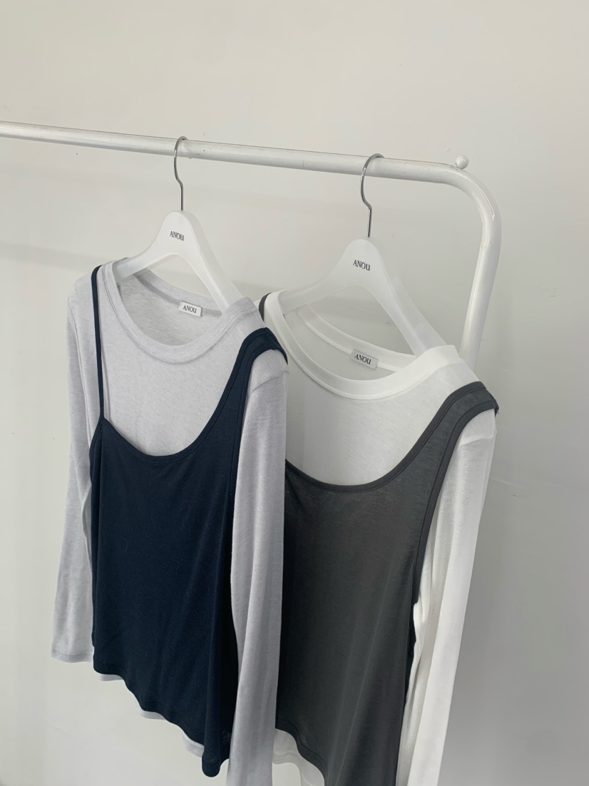 ANOU韓國代購女士新款人氣26春夏時尚職業推薦休閑長袖T恤ANOU長袖T恤