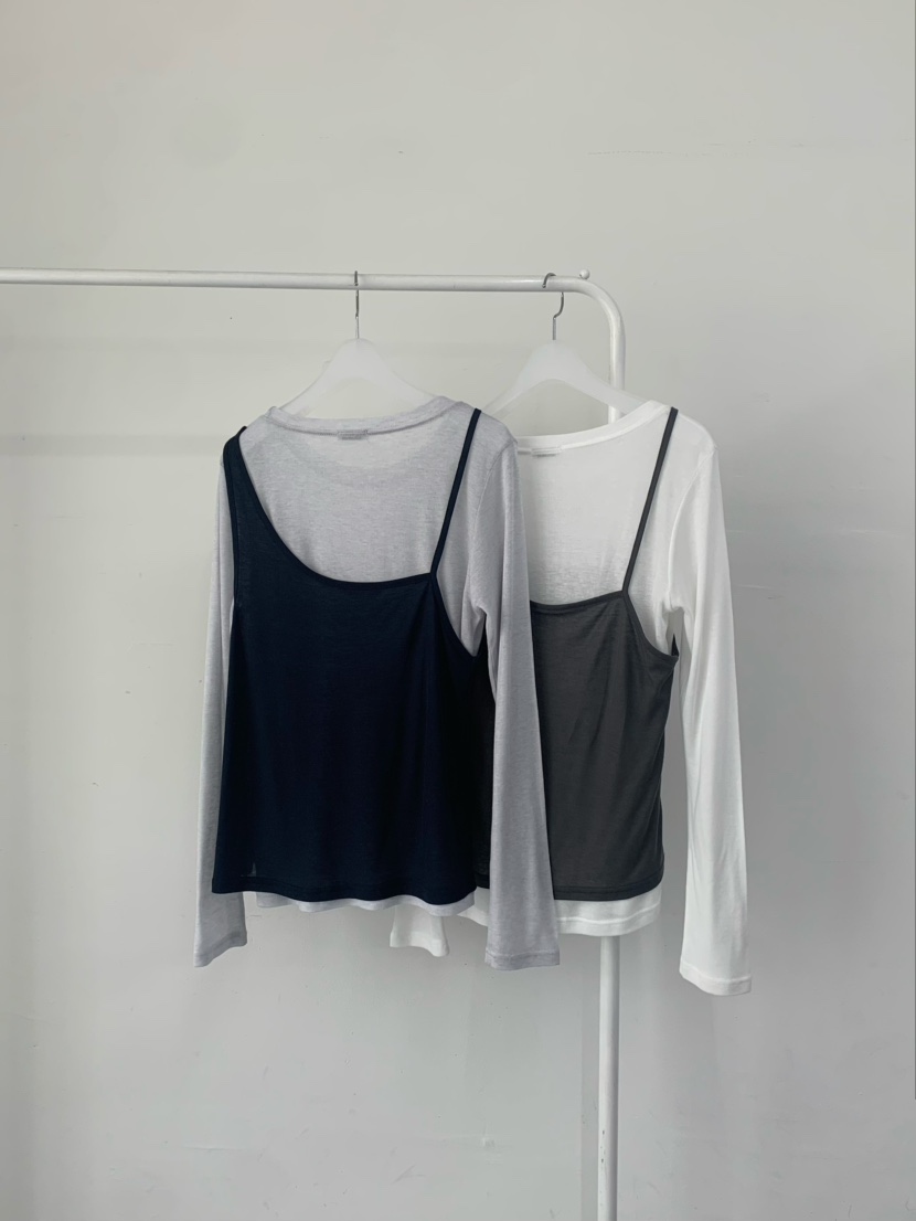 ANOU韓國代購女士新款人氣26春夏時尚職業推薦休閑長袖T恤ANOU長袖T恤