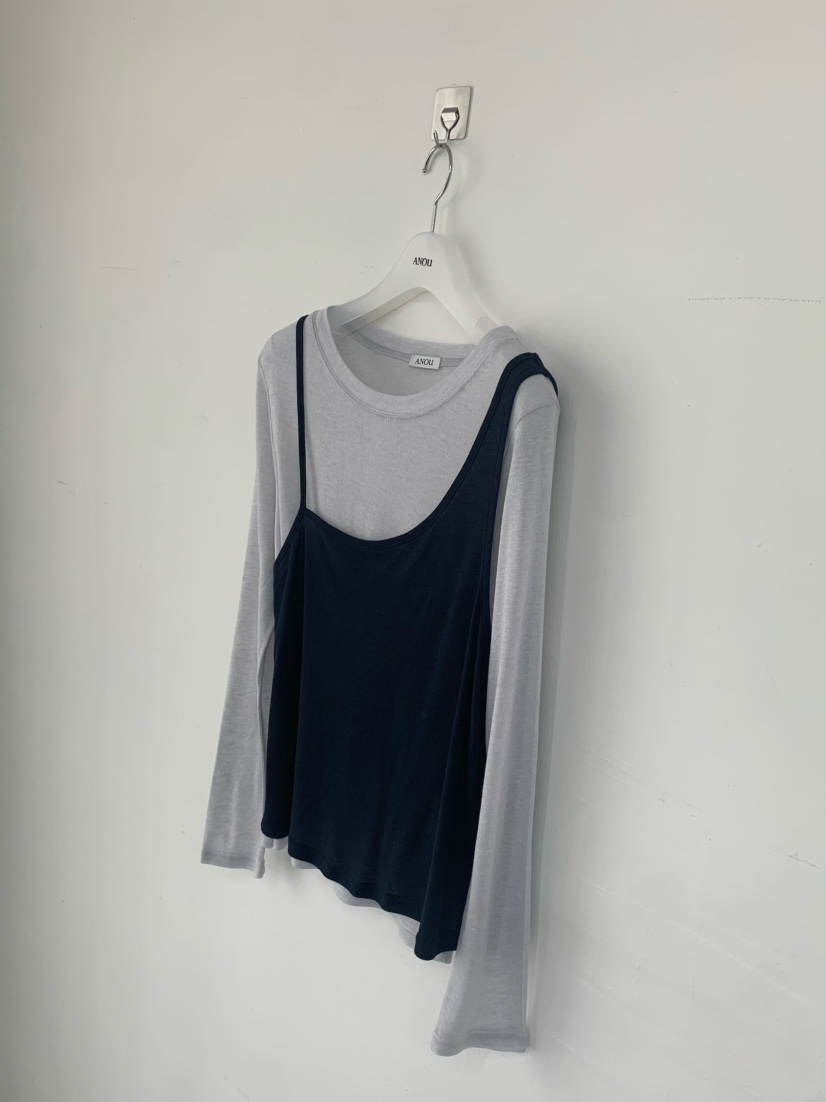 ANOU韓國代購女士新款人氣26春夏時尚職業推薦休閑長袖T恤ANOU長袖T恤
