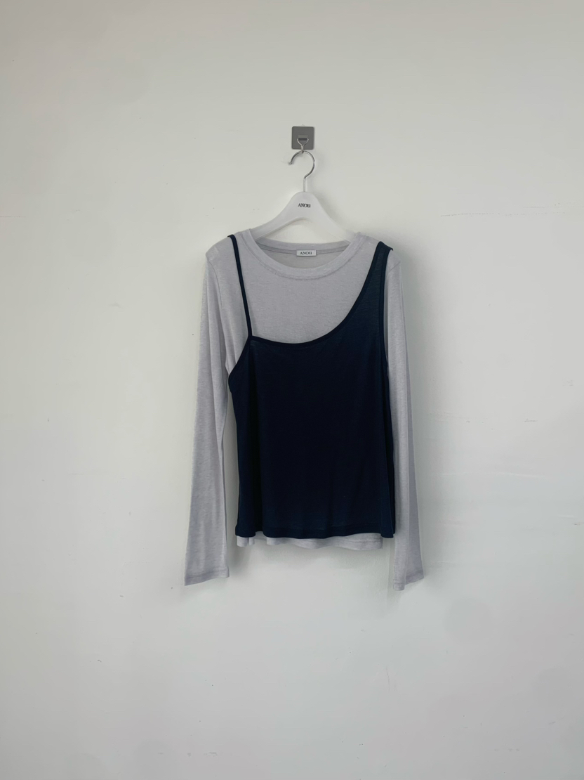 ANOU韓國代購女士新款人氣26春夏時尚職業推薦休閑長袖T恤ANOU長袖T恤圖色2