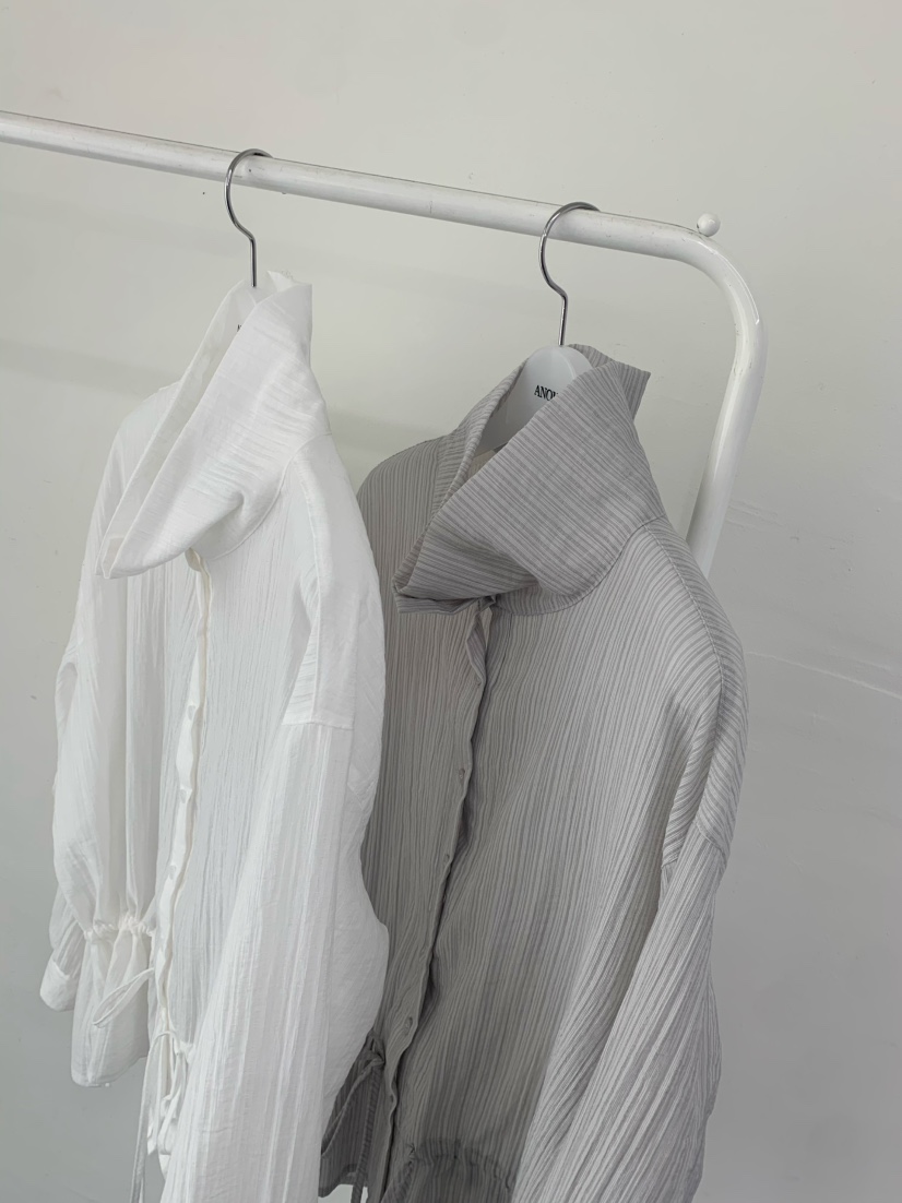 ANOU韓國直郵女裝新品26春夏休閑熱賣推薦襯衫蕾絲衫高領ANOU襯衫/蕾絲衫