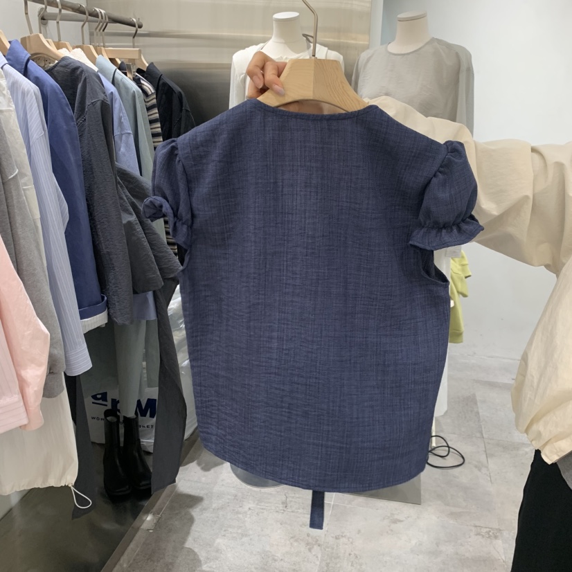 CHAE韓國直郵實拍女士新品熱賣時尚職業推薦襯衫蕾絲衫褶裥CHAE襯衫/蕾絲衫