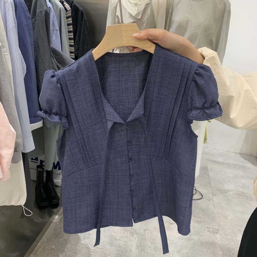 CHAE韓國直郵實拍女士新品熱賣時尚職業推薦襯衫蕾絲衫褶裥CHAE襯衫/蕾絲衫圖色2