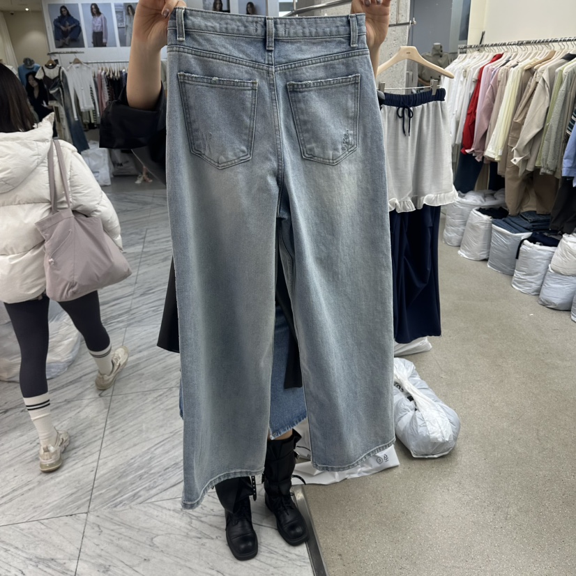 AMOEBA韓國東大門直郵女裝新品休閑職業人氣時尚推薦牛仔褲AMOEBA牛仔褲