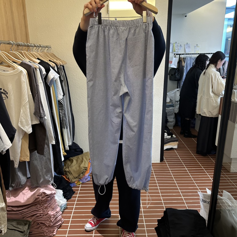 CHOI-L韓國東大門代購女裝新款熱賣時尚人氣休閑休閑褲格子CHOI休閑褲