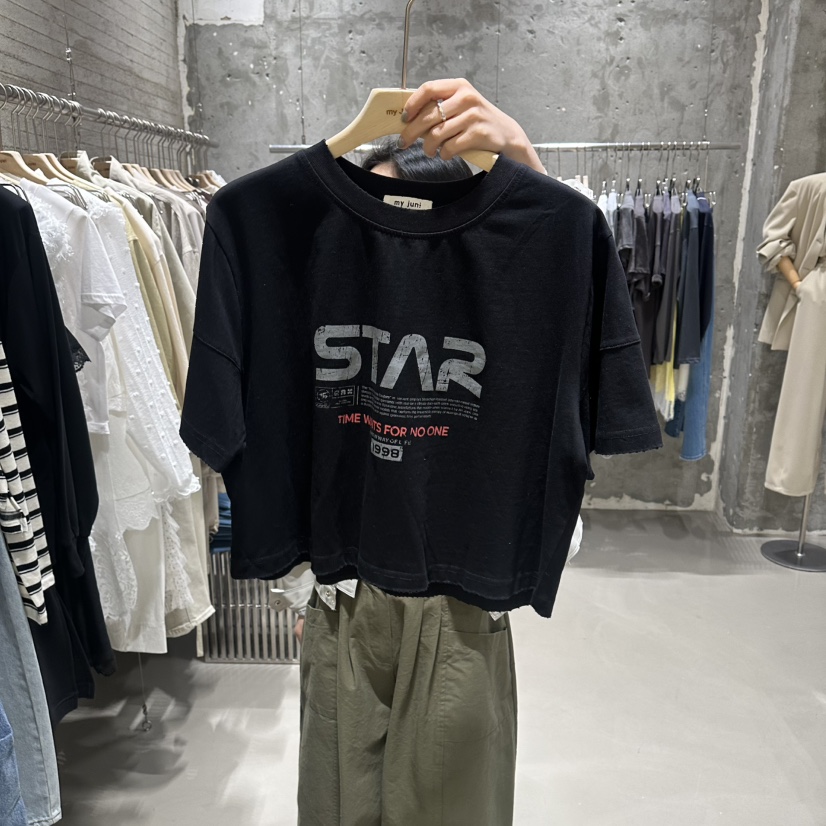 JUNI韓國直郵女裝新款時尚推薦熱賣人氣休閑26春夏職業T恤my juniT恤圖色3