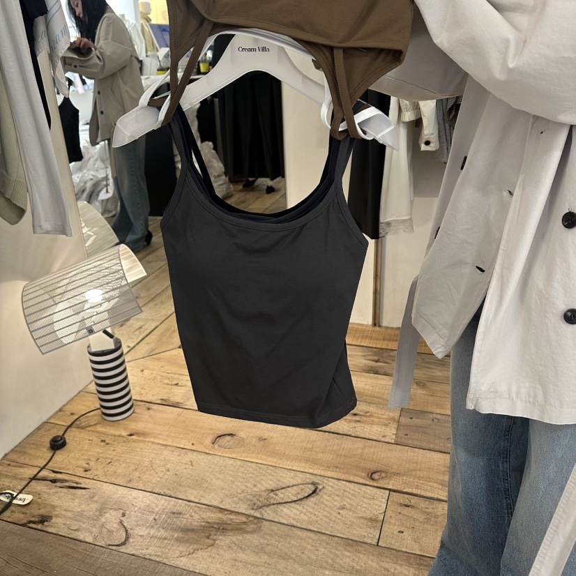 CREAM VILLA韓國代購女裝新品職業吊帶背心CREAMVILLA吊帶/背心圖色3墨色