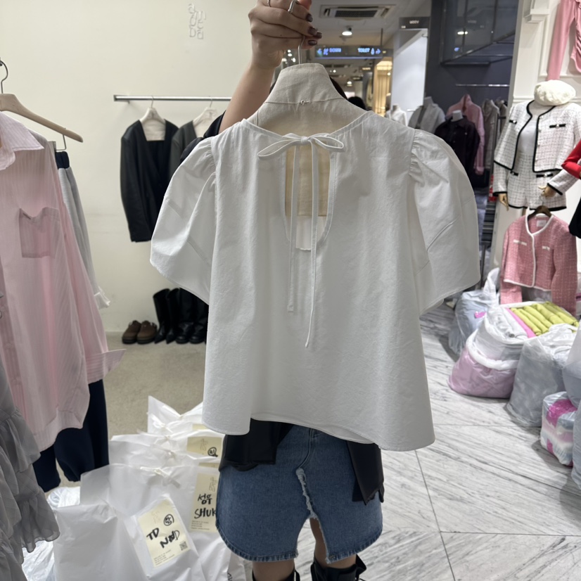 AMOEBA韓國東大門代購女士新款時尚26春夏襯衫蕾絲衫不含項鏈AMOEBA襯衫/蕾絲衫