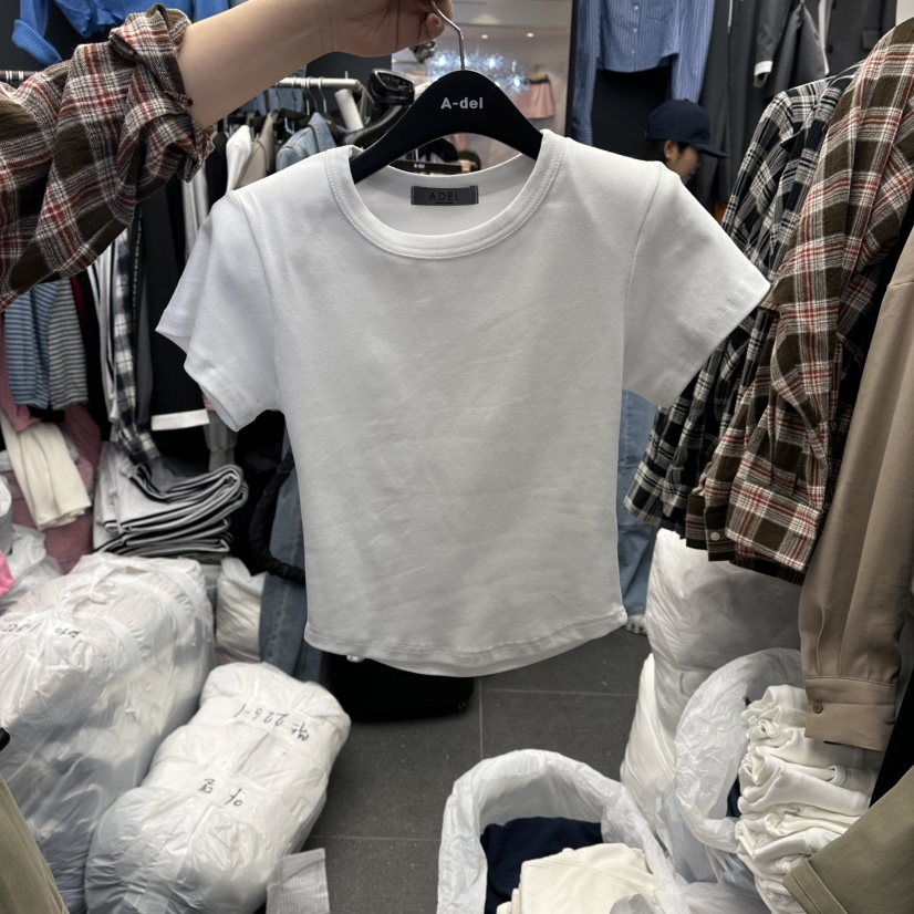 A-DEL韓國東大門直郵女士新品時尚休閑熱賣職業推薦26春夏T恤A-DELT恤圖色1