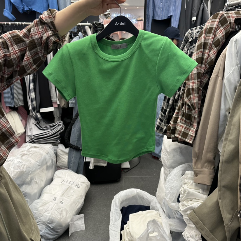 A-DEL韓國東大門直郵女士新品時尚休閑熱賣職業推薦26春夏T恤A-DELT恤圖色2