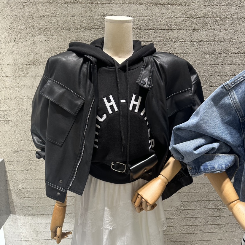 JUNI韓國東大門直郵女裝新款休閑時尚人氣26春夏夾克口袋皮革my juni夾克圖色2