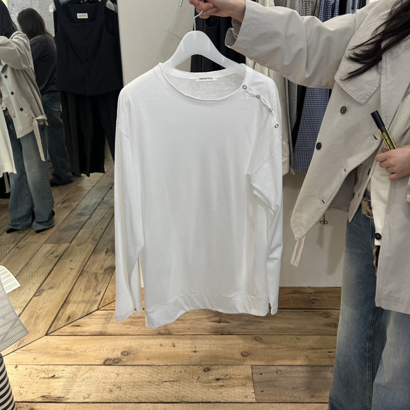 CREAM VILLA韓國東大門代購女裝新款休閑長袖T恤CREAMVILLA長袖T恤圖色1