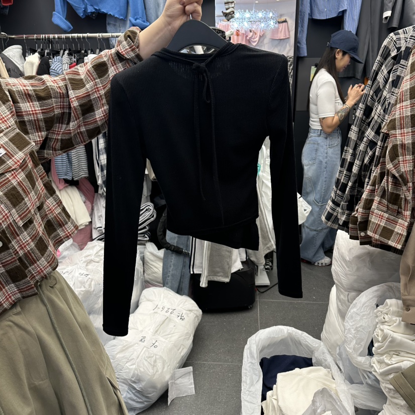 A-DEL韓國直郵女裝新款人氣休閑職業推薦時尚長袖T恤假兩件A-DEL長袖T恤