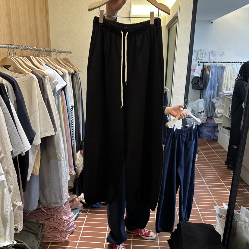 CHOI-L韓國東大門代購女士新品推薦熱賣休閑26春夏休閑褲鏤空CHOI休閑褲圖色4黑色