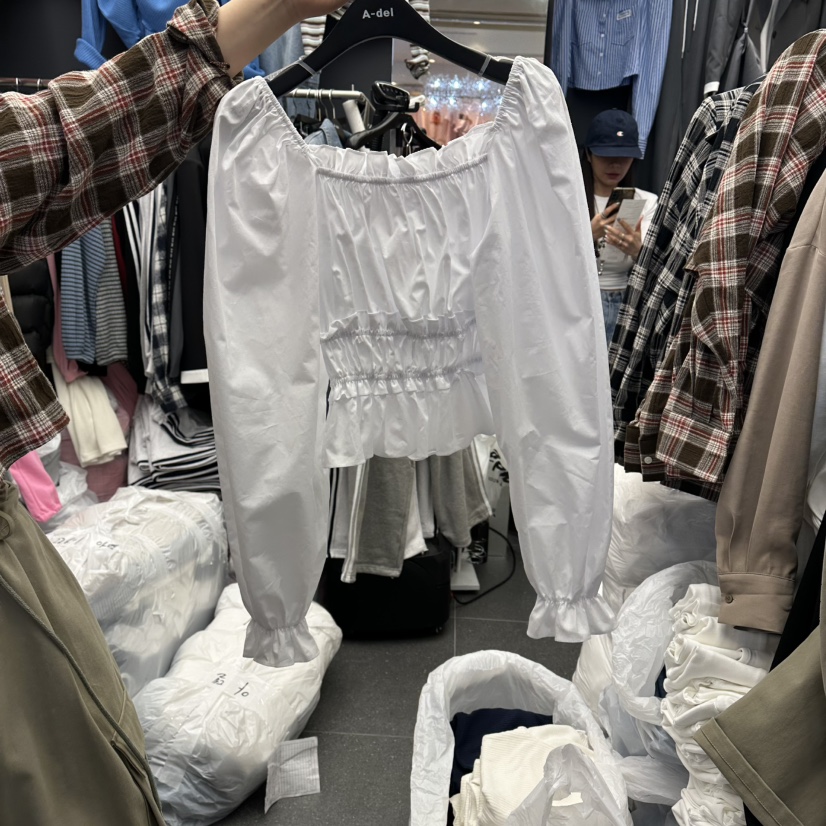 A-DEL韓國東大門直郵女裝新款26春夏推薦時尚襯衫蕾絲衫A-DEL襯衫/蕾絲衫圖色1實際價格37000