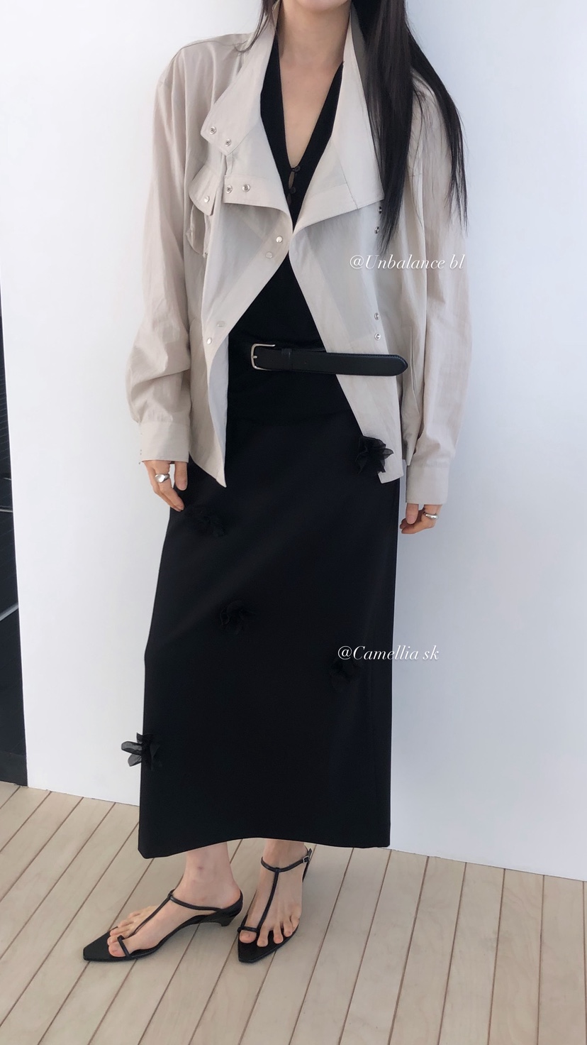 OVER RICH韓國直郵女士新品職業26春夏熱賣休閑時尚長裙OVER RICH長裙