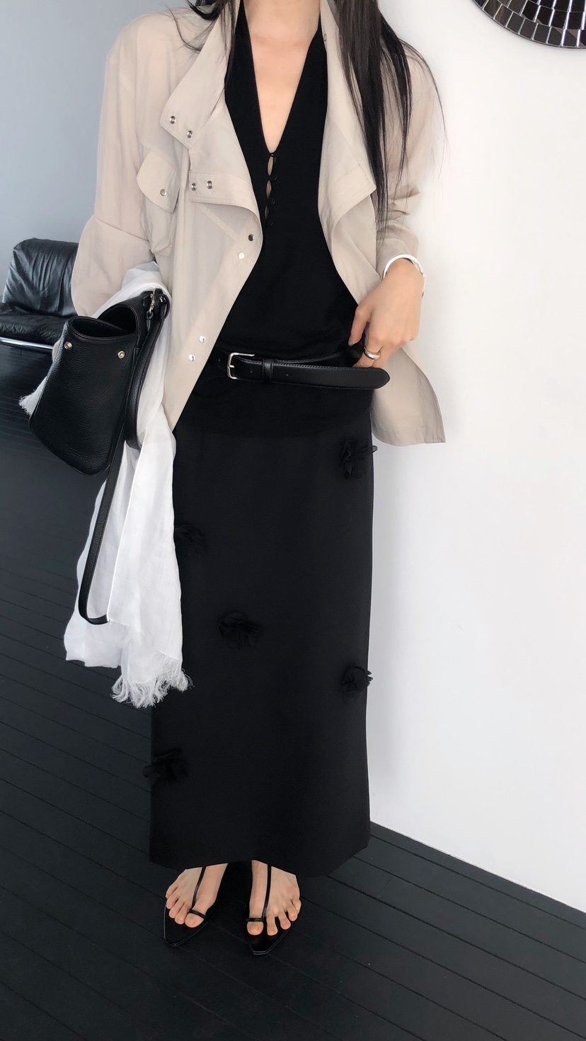 OVER RICH韓國直郵女士新品職業26春夏熱賣休閑時尚長裙OVER RICH長裙