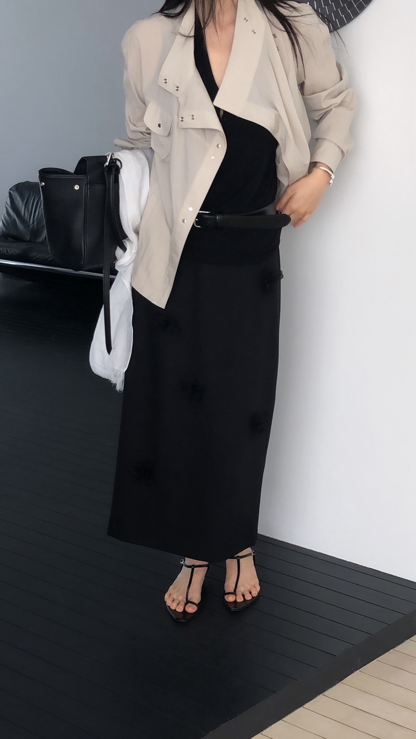 OVER RICH韓國直郵女士新品職業26春夏熱賣休閑時尚長裙OVER RICH長裙