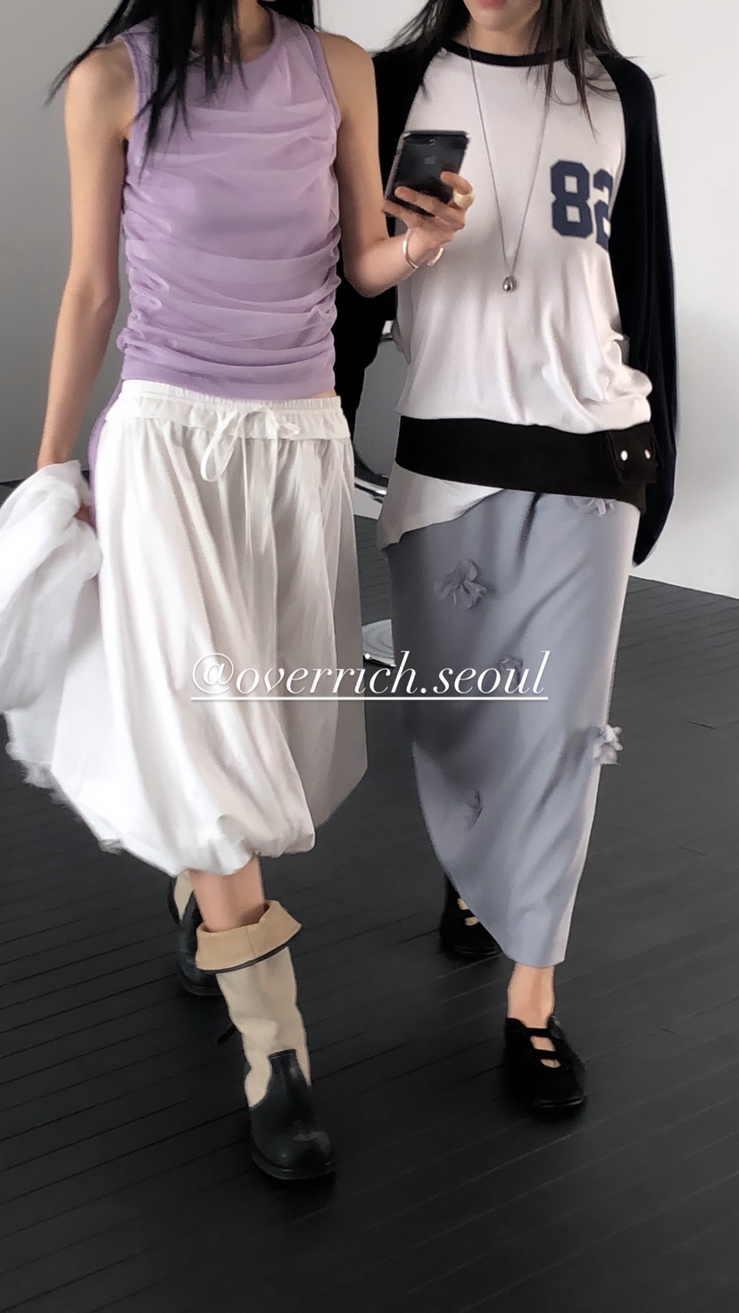 OVER RICH韓國代購女士新款時尚26春夏職業半身裙中短裙OVER RICH半身裙/中短裙