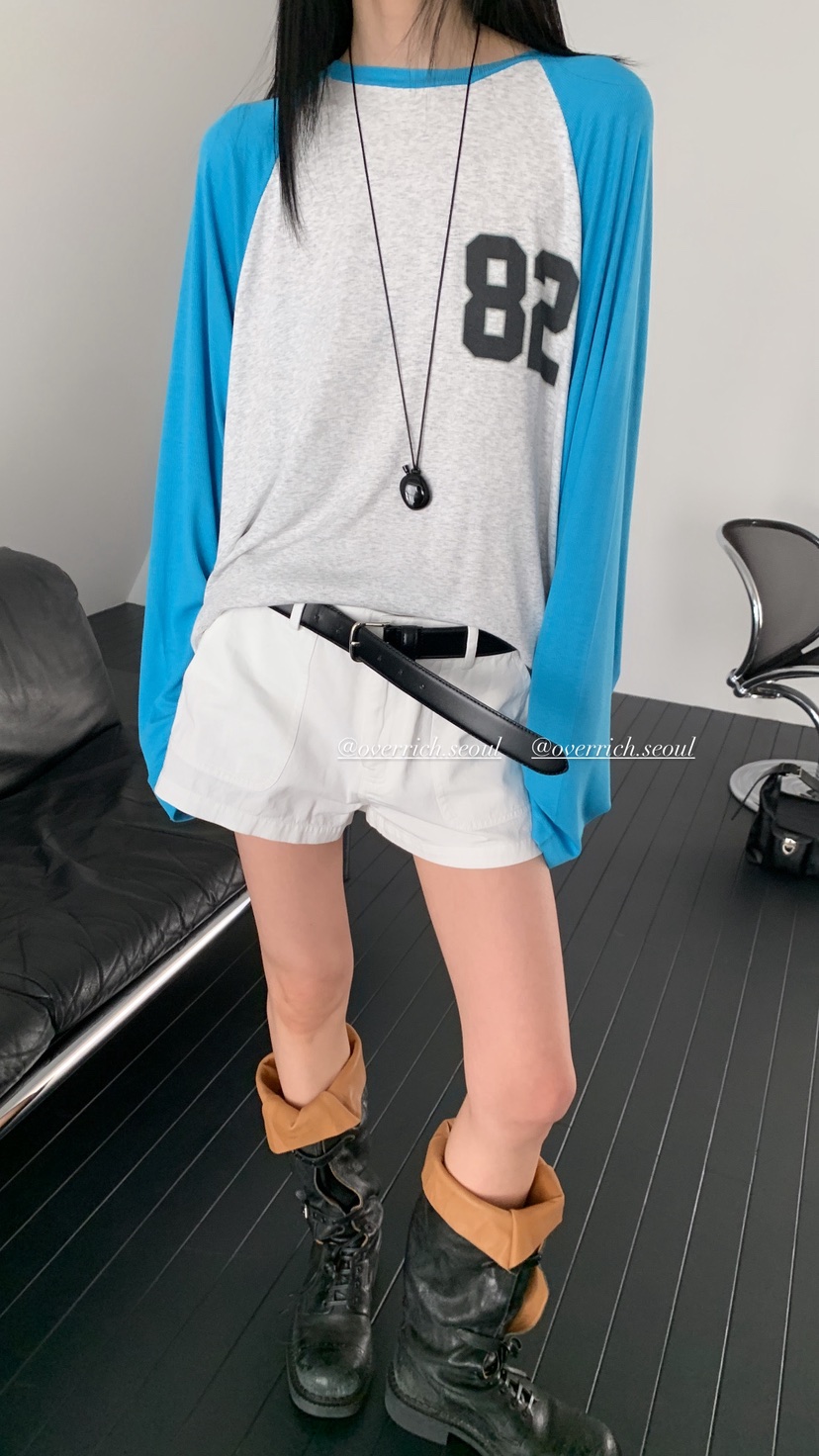 OVER RICH韓國東大門代購女士新品人氣休閑職業T恤插肩袖OVER RICHT恤
