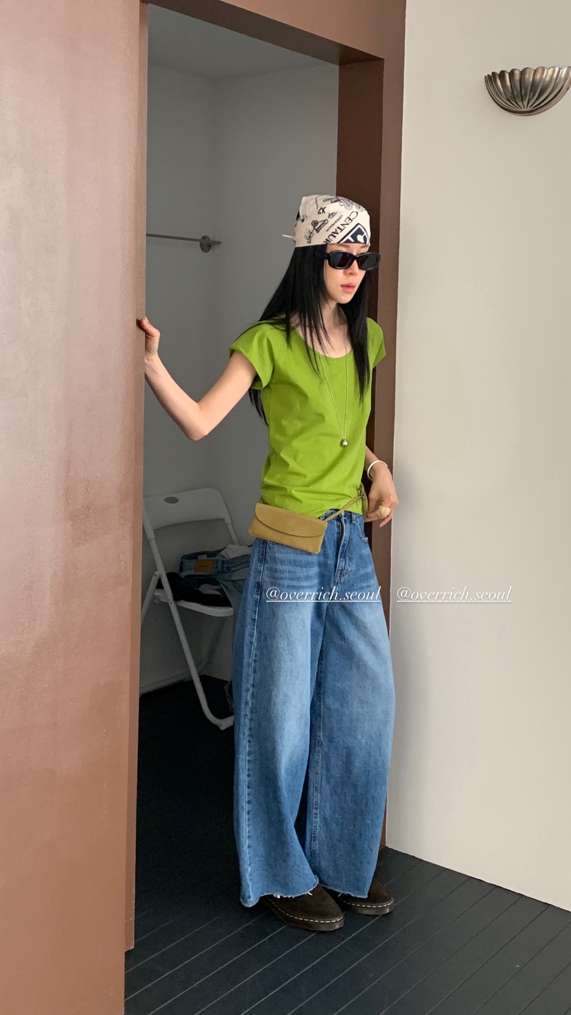 OVER RICH韓國東大門直郵女士新款推薦26春夏時尚牛仔褲OVER RICH牛仔褲