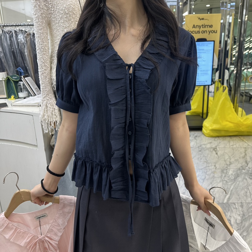 FOUNDATION韓國東大門直郵女士新品熱賣時尚26春夏襯衫蕾絲衫FOUNDATION襯衫/蕾絲衫圖色2