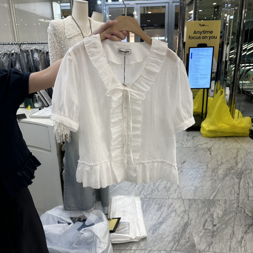 FOUNDATION韓國東大門直郵女士新品熱賣時尚26春夏襯衫蕾絲衫FOUNDATION襯衫/蕾絲衫圖色3