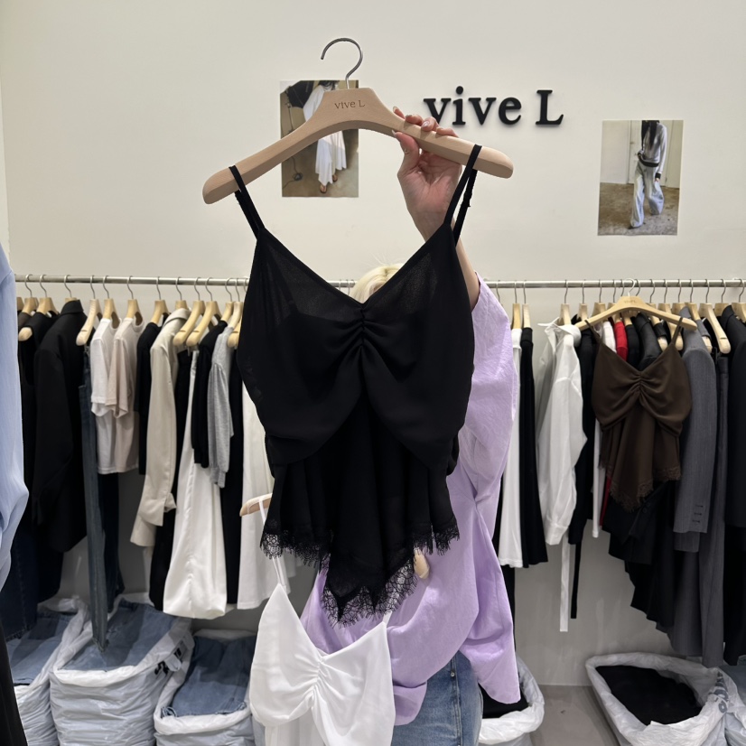 VIVEL韓國直郵實拍女裝新款職業時尚熱賣休閑26春夏吊帶背心VIVEL吊帶/背心圖色2黑色
