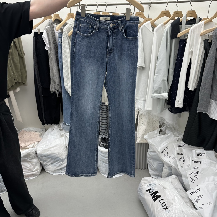 TWELVE韓國東大門代購女士新品26春夏職業時尚休閑牛仔褲TWELVE牛仔褲圖色1