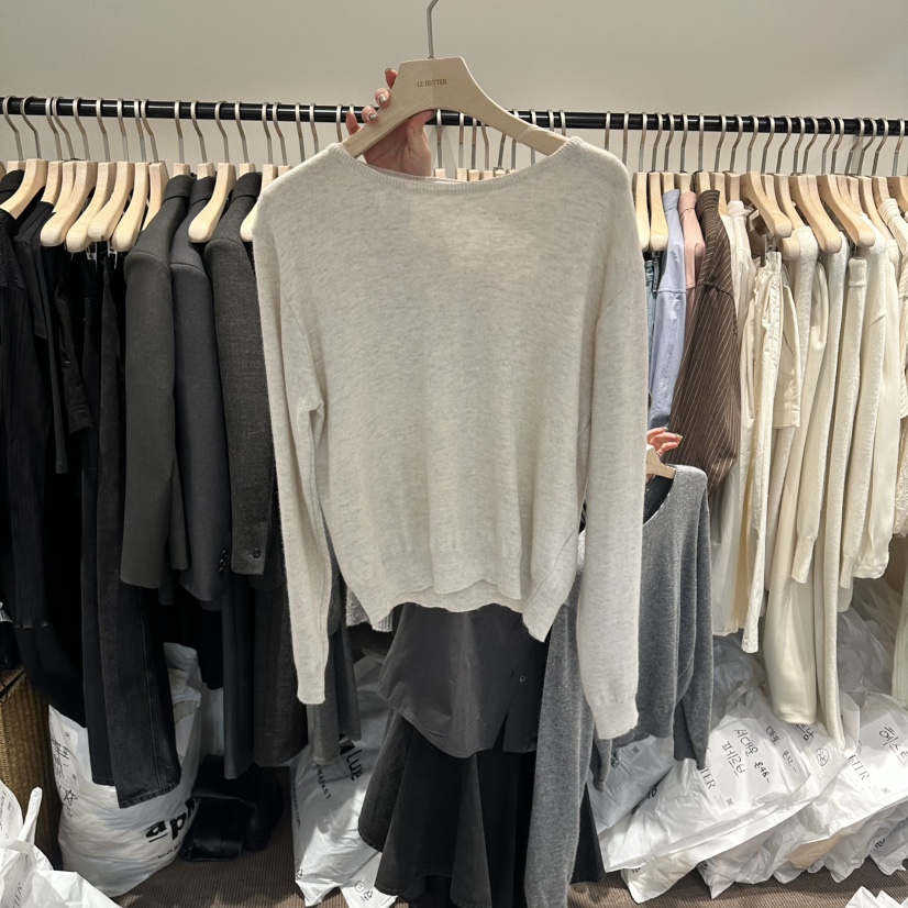 LE BUTTER韓國東大門代購女裝新品推薦熱賣26春夏針織衫船領LE BUTTER針織衫圖色2