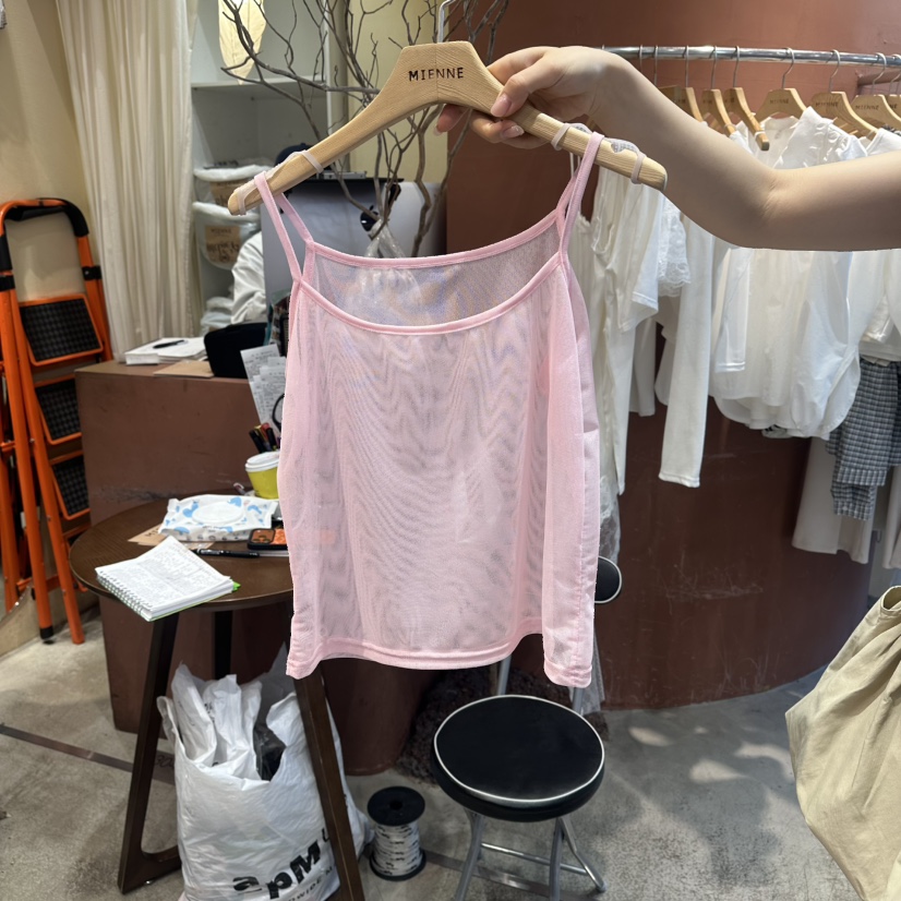 MIENNE韓國直郵實拍女士新品26春夏時尚人氣吊帶背心網眼MIENNE吊帶/背心圖色1