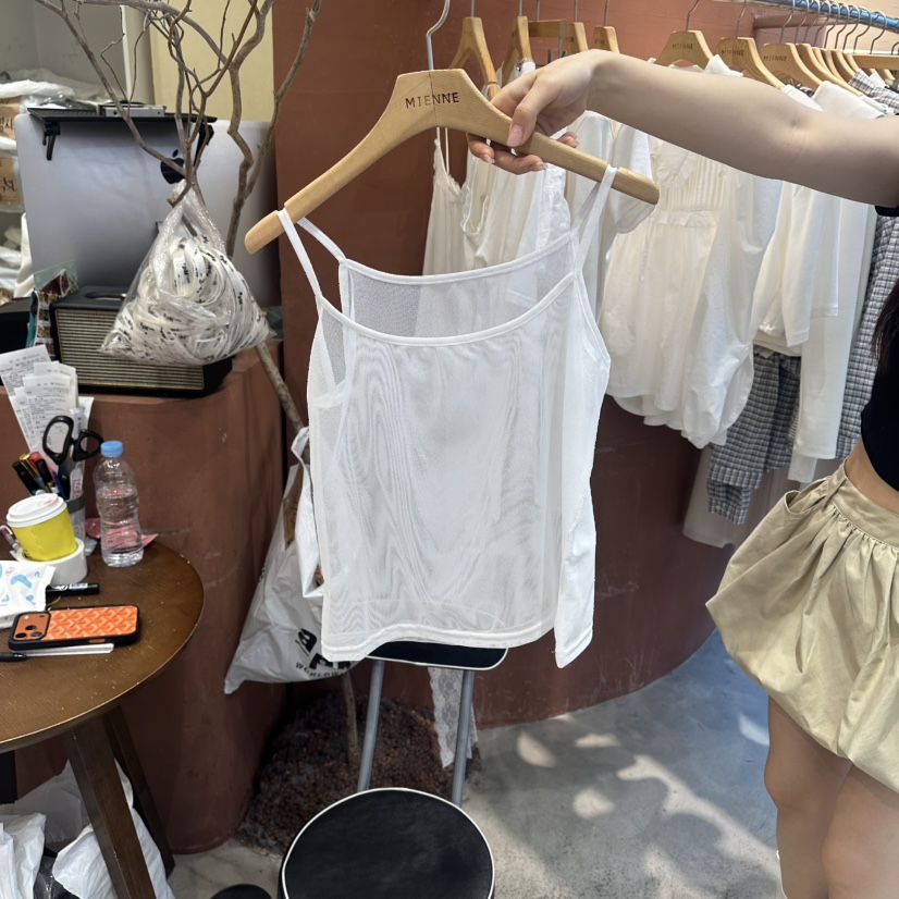 MIENNE韓國直郵實拍女士新品26春夏時尚人氣吊帶背心網眼MIENNE吊帶/背心圖色2