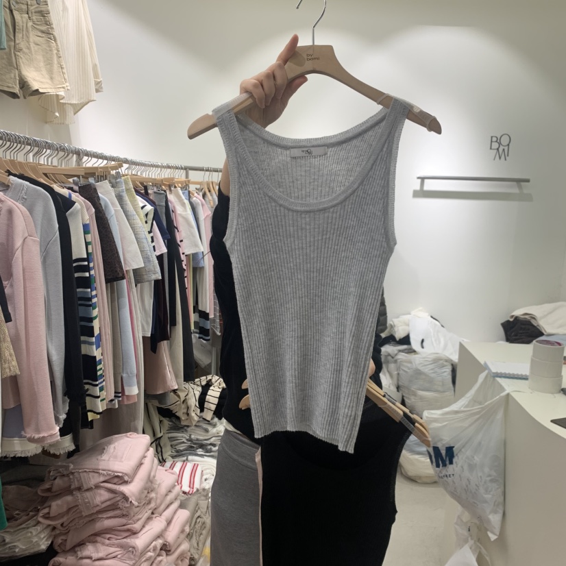 BY BOMI韓國東大門直郵女士新款休閑職業26春夏吊帶背心羅紋BY BOMI吊帶/背心圖色3