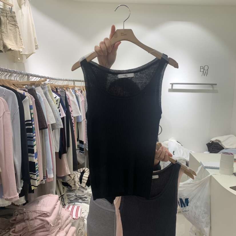 BY BOMI韓國東大門直郵女士新款休閑職業26春夏吊帶背心羅紋BY BOMI吊帶/背心圖色4