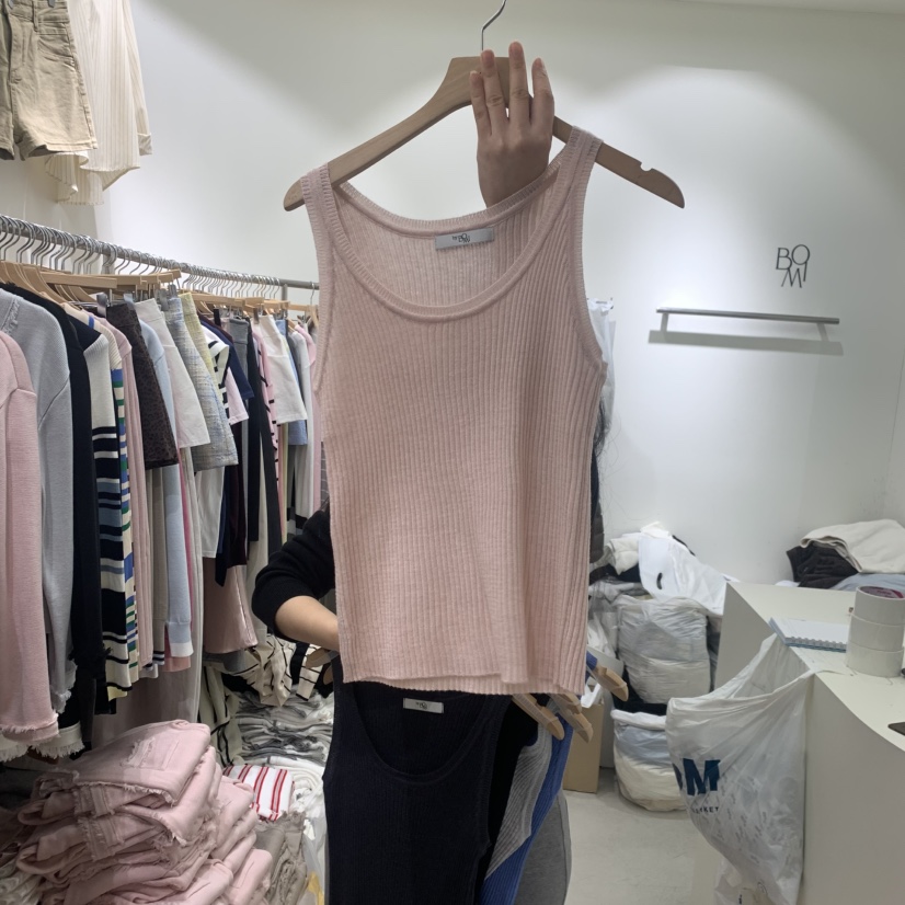 BY BOMI韓國東大門直郵女士新款休閑職業26春夏吊帶背心羅紋BY BOMI吊帶/背心圖色6