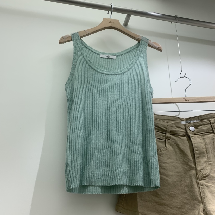 BY BOMI韓國東大門直郵女士新款休閑職業26春夏吊帶背心羅紋BY BOMI吊帶/背心圖色7