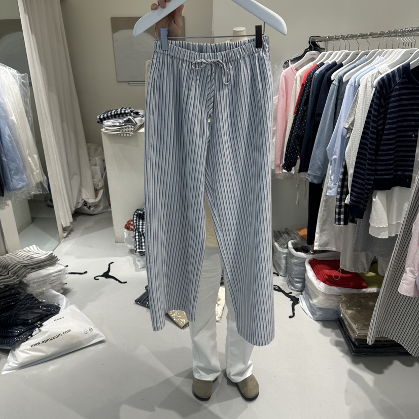 LORING RE I韓國直郵實拍女士新款26春夏職業休閑褲兔子LORING RE-I/BARE休閑褲圖色1藍色