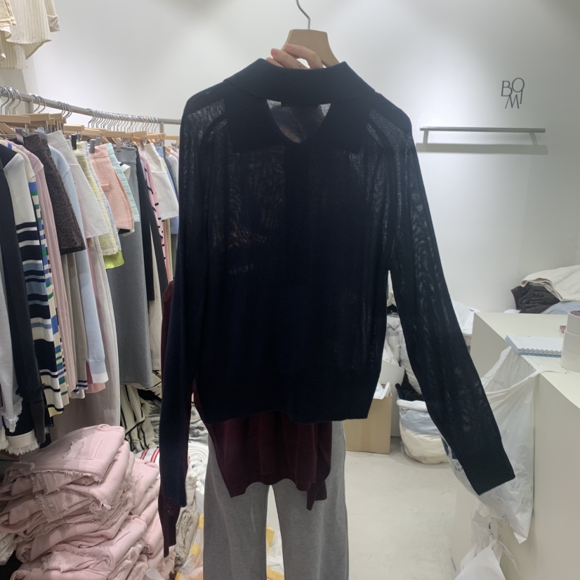 BY BOMI韓國直郵女士新款人氣職業時尚26春夏休閑針織衫BY BOMI針織衫